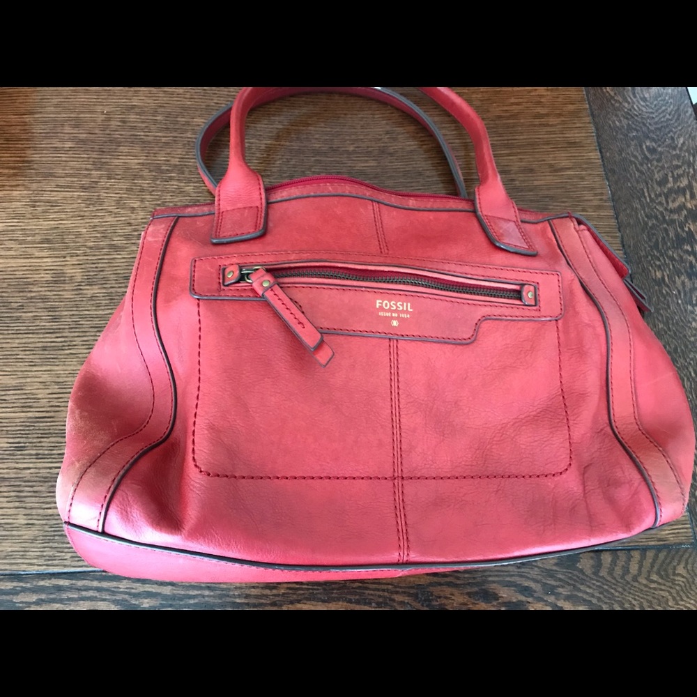 Red Leather Fossil Purse